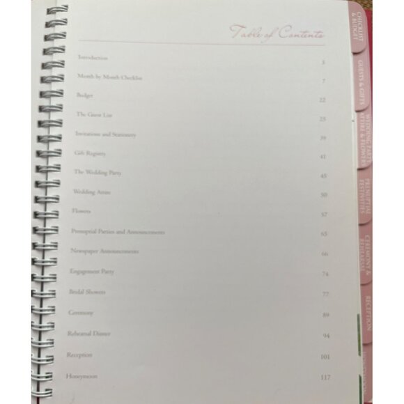 Wedding Planner Book Spiral Botanical Floral Blank 7 Tab 1999 Galison Publishing - Picture 10 of 10